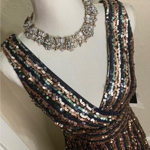 Sequence V-neck cocktail dress